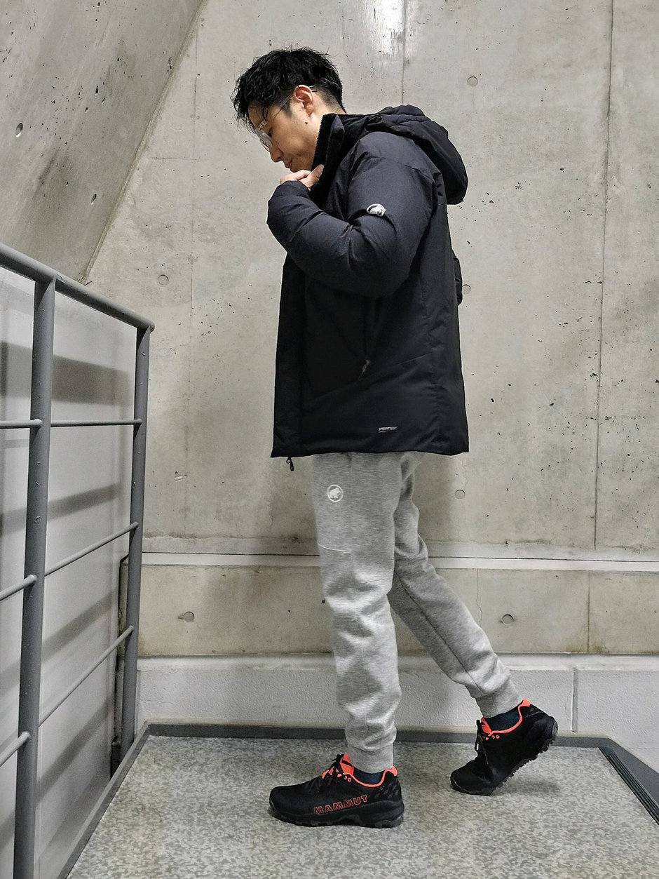 ダウン+スウェットパンツ まえちゃん