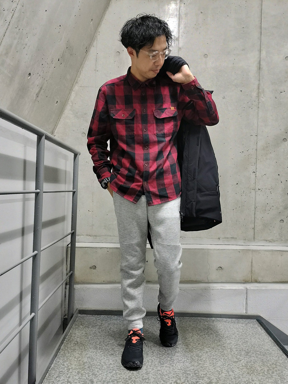 ダウン+スウェットパンツ まえちゃん