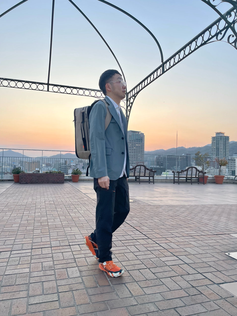 Active SO Set-Up Jacketを着て。 E!KAWA