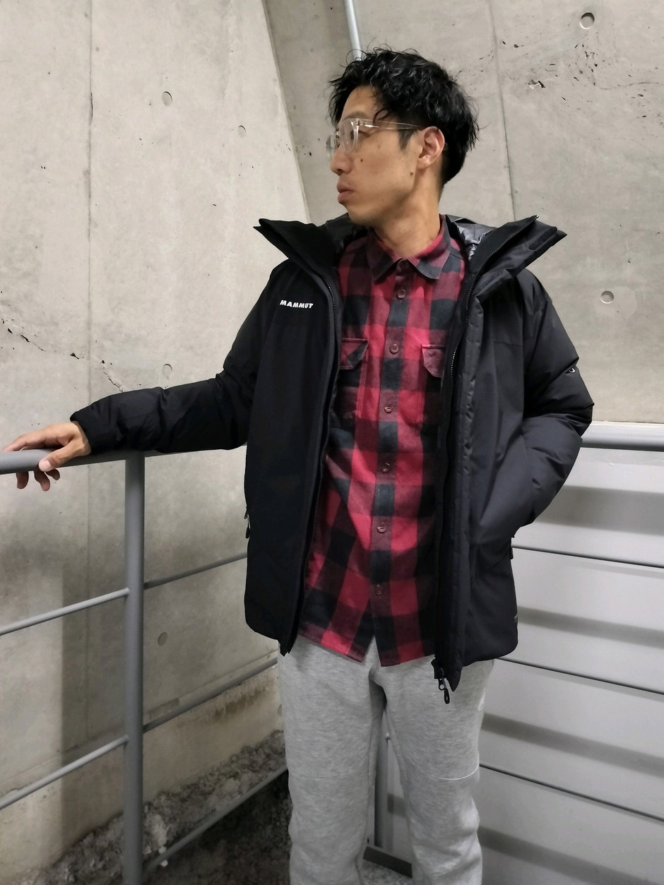 ダウン+スウェットパンツ まえちゃん