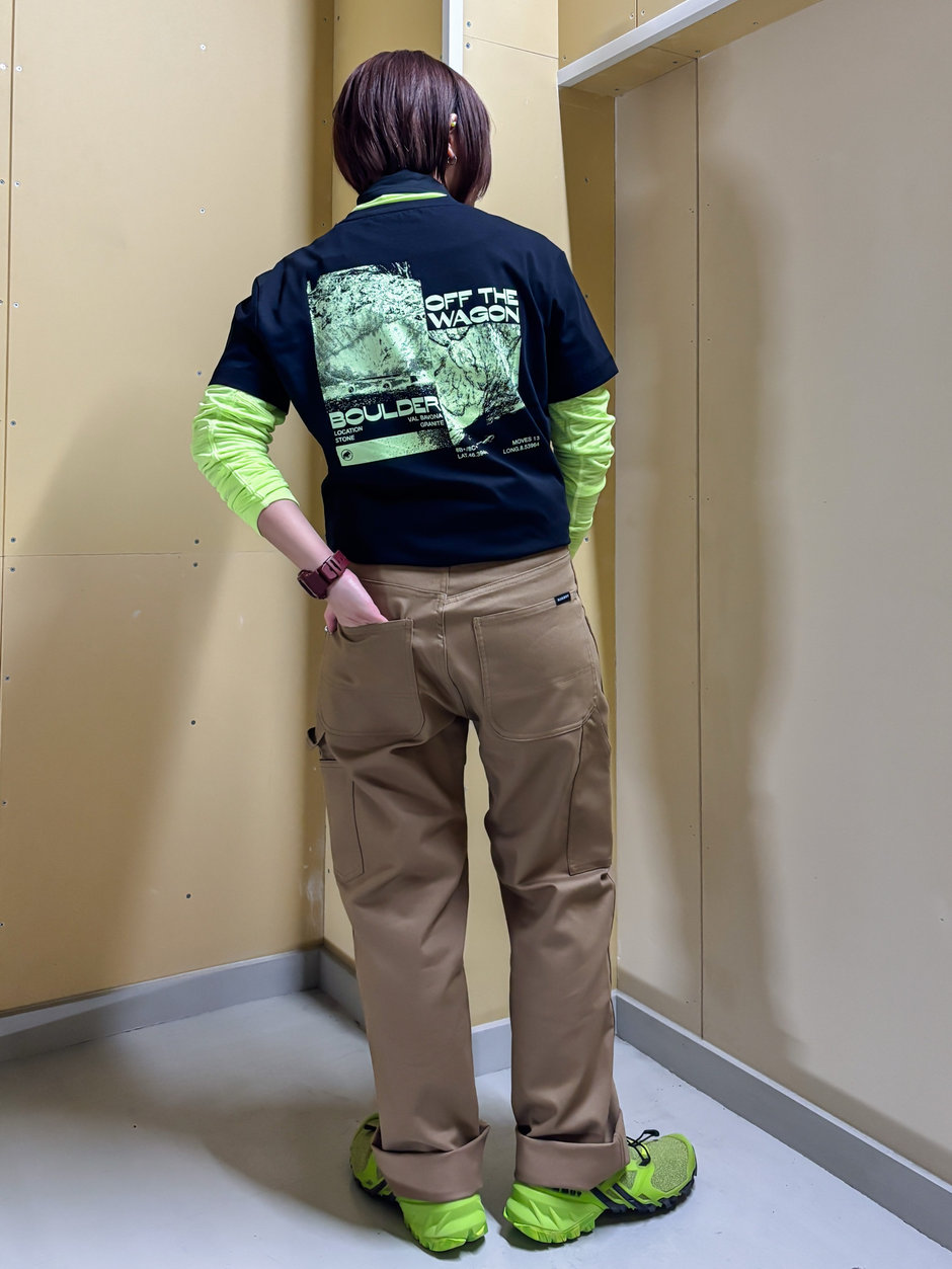 ライムグリーンが主役のコーディネート ほの