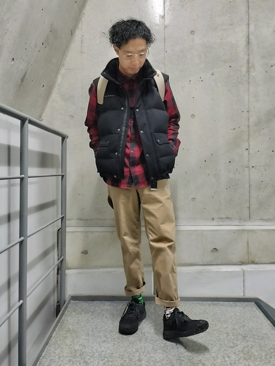 ダウンベスト+シャツ まえちゃん