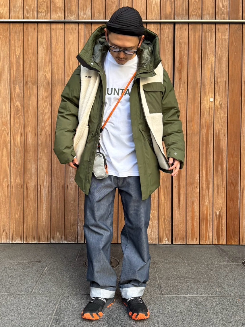 ダウンコート×フリースコーデ moga