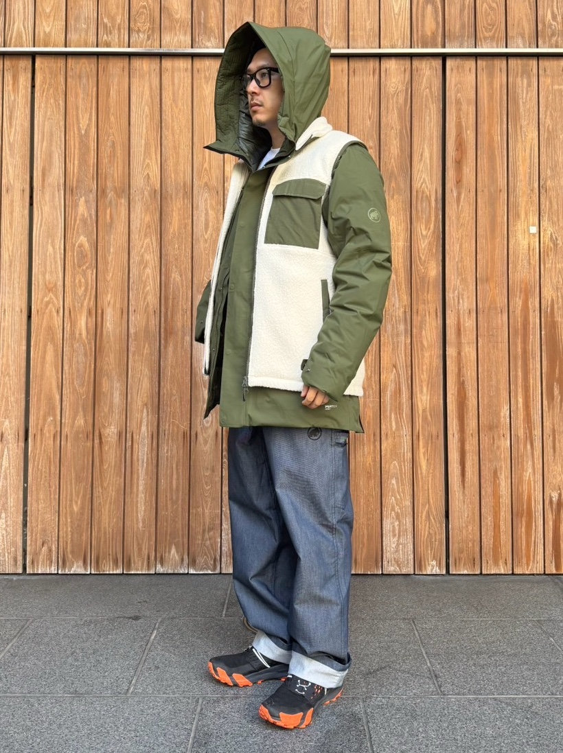 ダウンコート×フリースコーデ moga