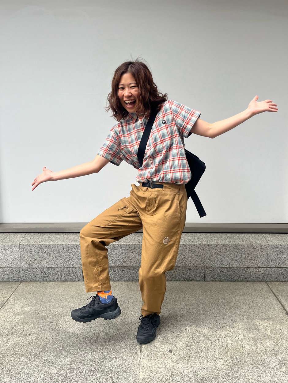 チェックシャツとキャメルパンツの日 asa