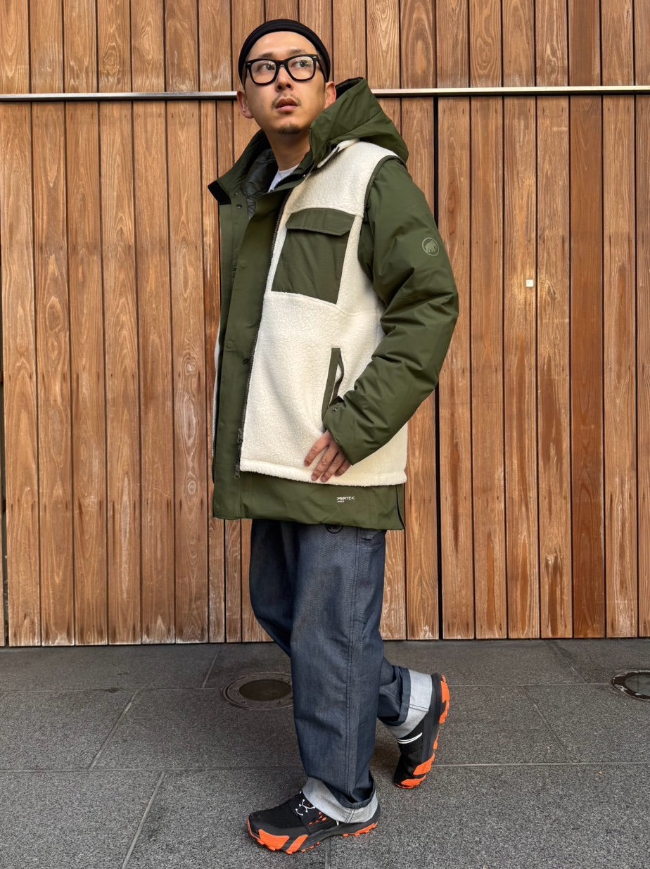 ダウンコート×フリースコーデ moga