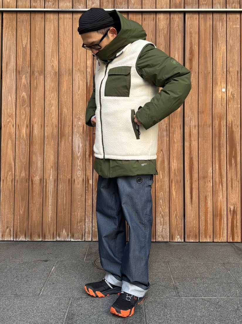 ダウンコート×フリースコーデ moga