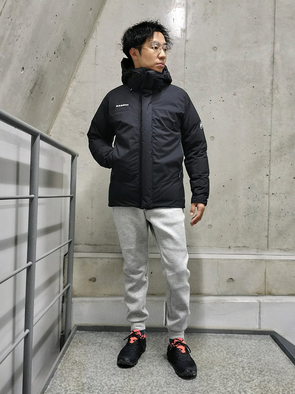 ダウン+スウェットパンツ まえちゃん