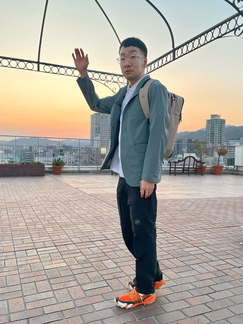 Active SO Set-Up Jacketを着て。 E!KAWA