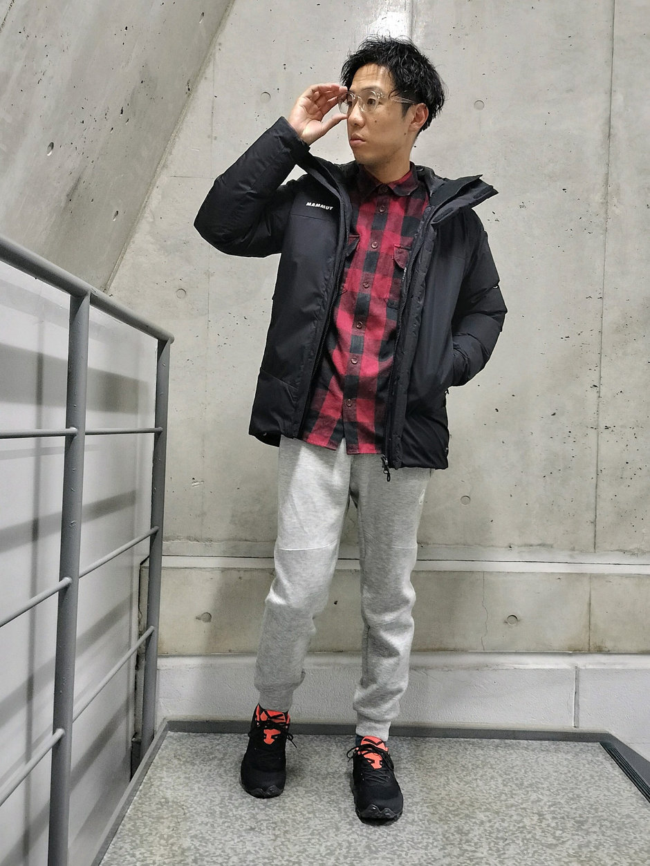 ダウン+スウェットパンツ まえちゃん