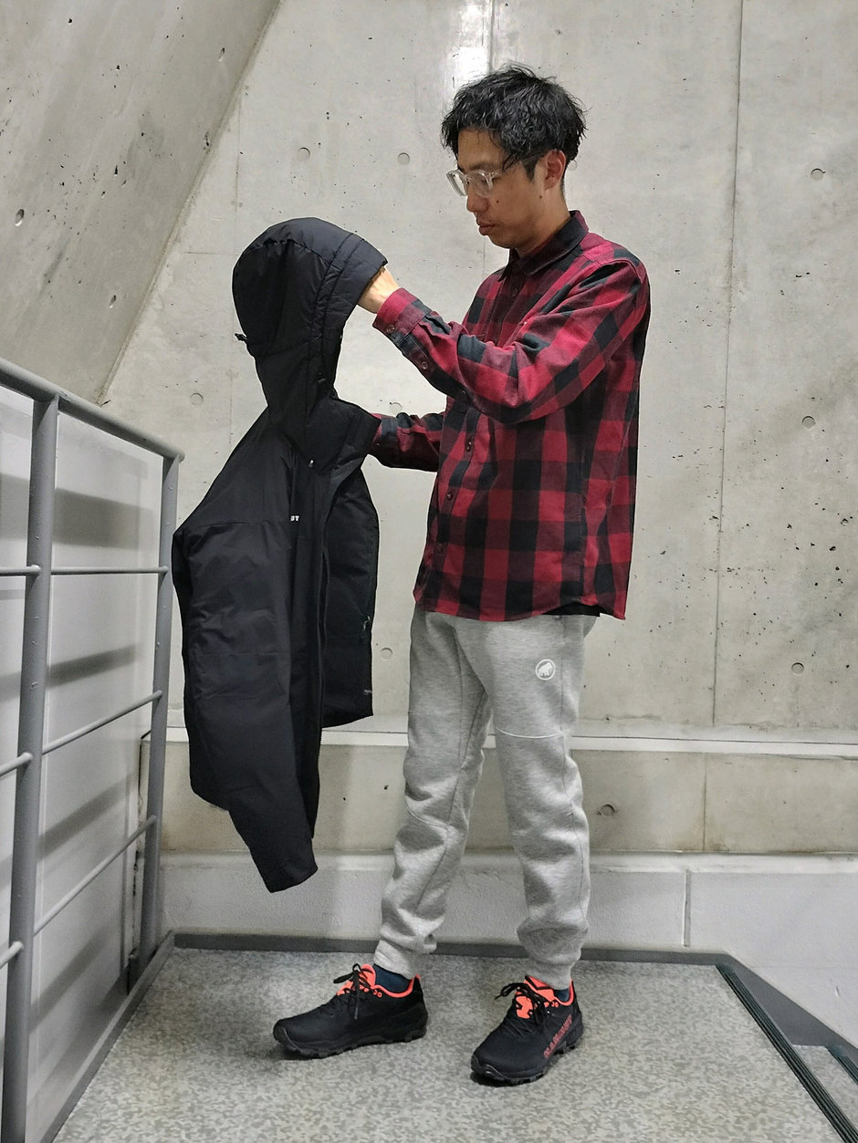 ダウン+スウェットパンツ まえちゃん