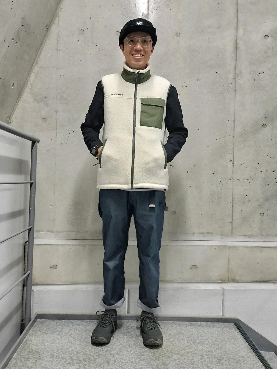 フリースベスト+クルーネックスウェット まえちゃん