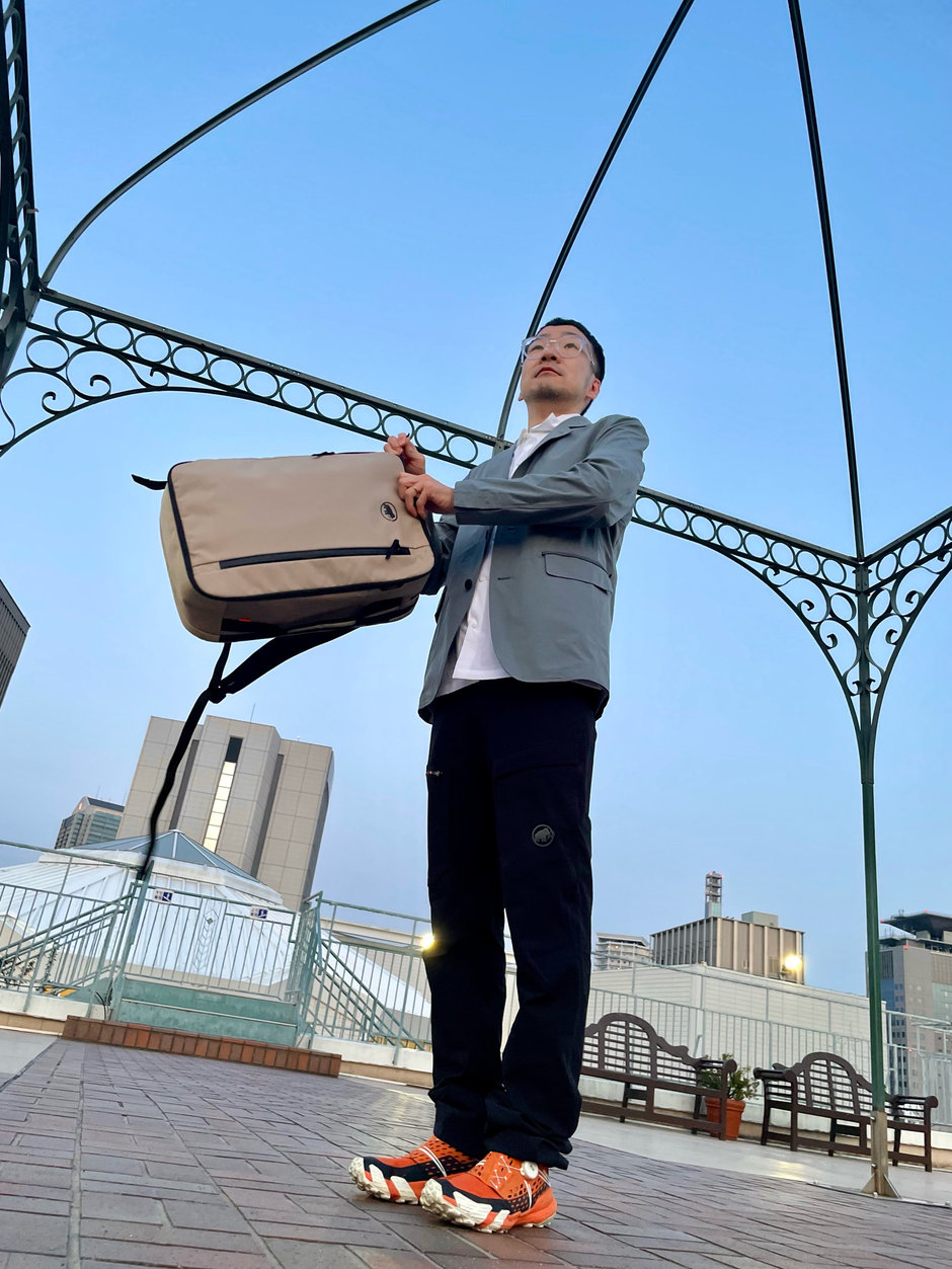 Active SO Set-Up Jacketを着て。 E!KAWA