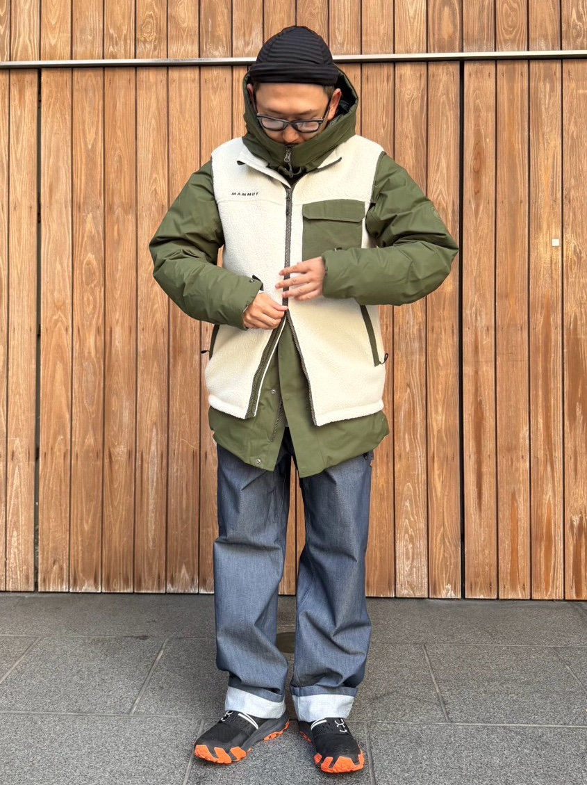 ダウンコート×フリースコーデ moga